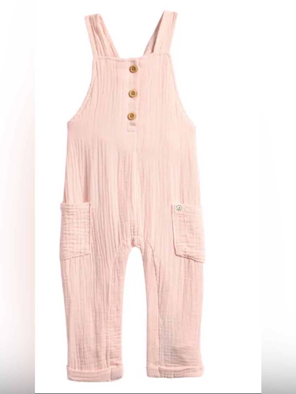Little Planet by Carter's Organic Cotton Gauze Overalls Pink 3M Baby Romper